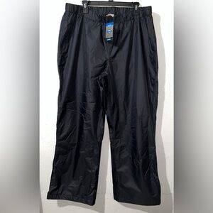 NWT Columbia Rain Pants Womens 1X Regular Black Storm Surge Omni Tech Waterproof
